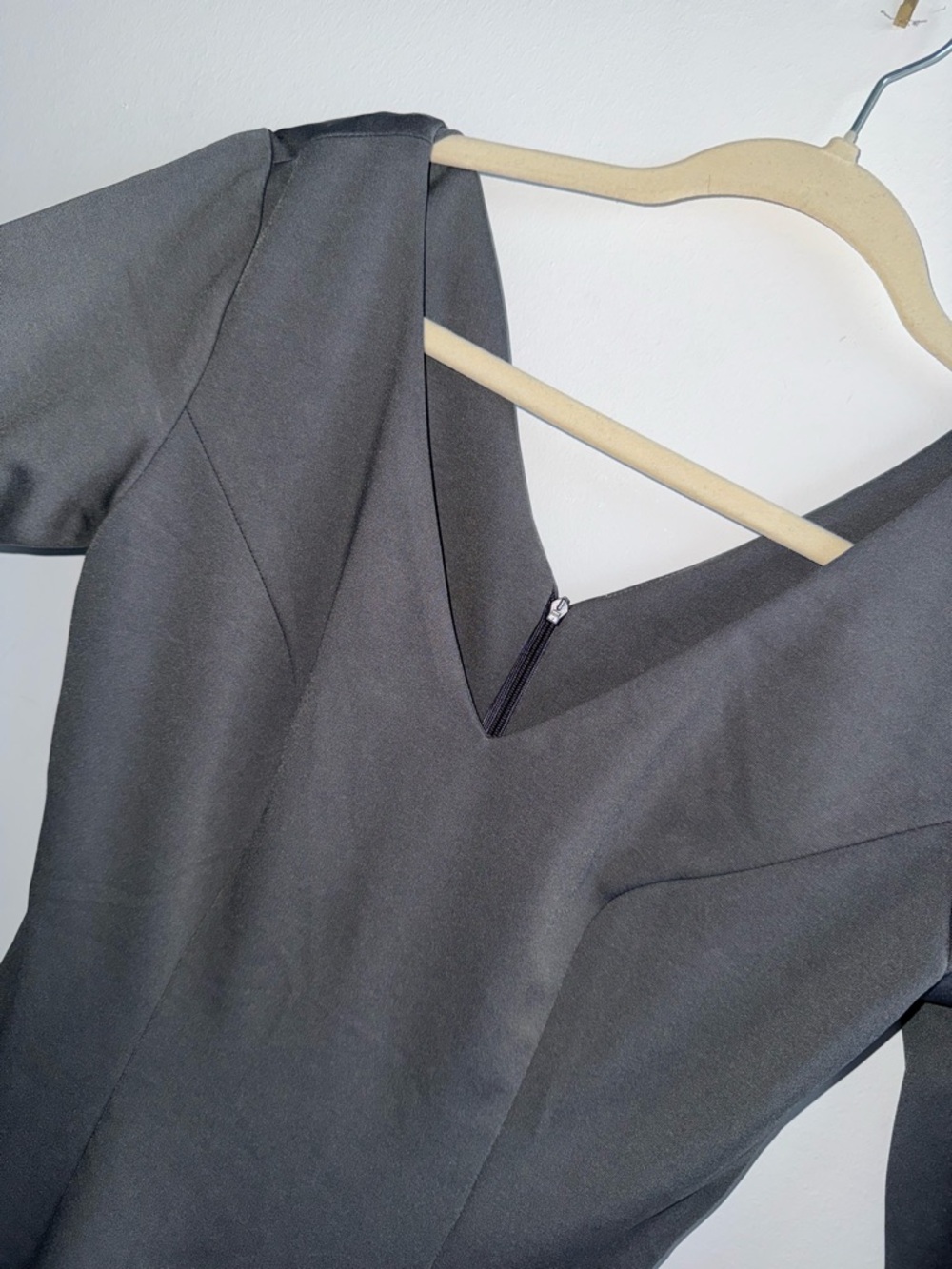 Women's Charcoal V-Neck Sheath Dress